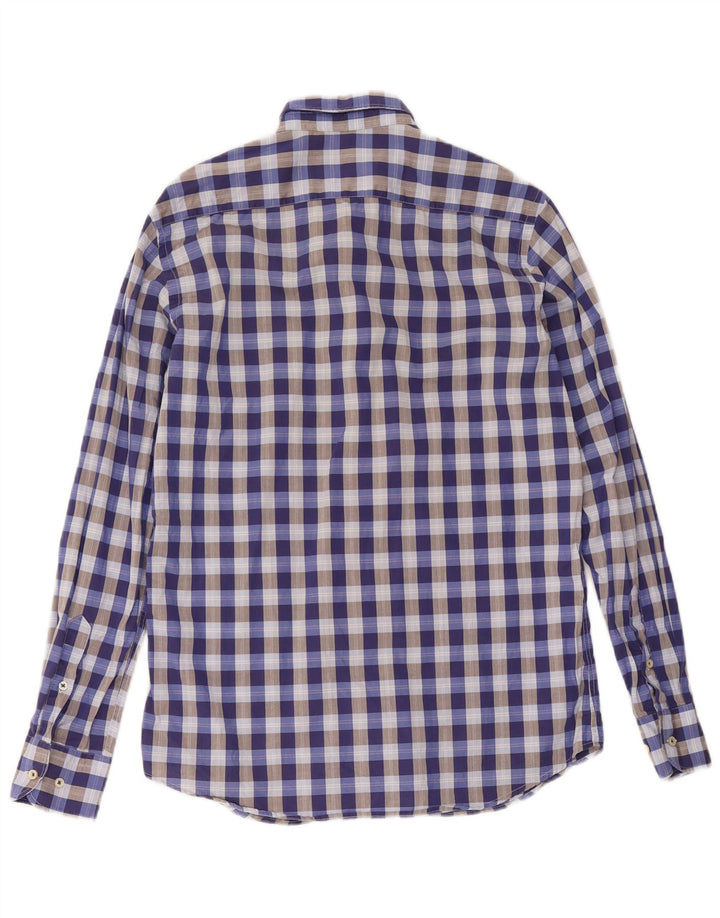 Massimo Dutti Herren-Hemd mit lässiger Passform, mittelblau, kariert
