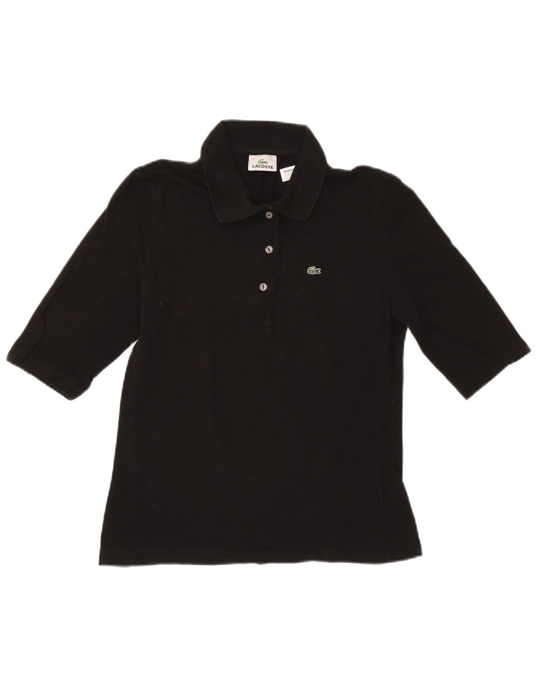 Lacoste Damen-Poloshirt, Größe 42, große schwarze Baumwolle