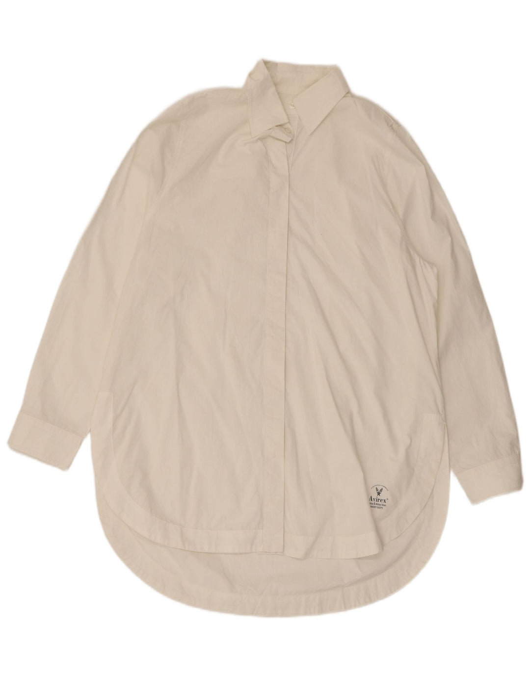 Avirex Damen Longline-Hemdbluse UK 14 Medium Off White