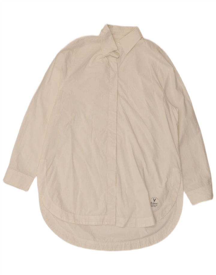 Avirex Damen Longline-Hemdbluse UK 14 Medium Off White