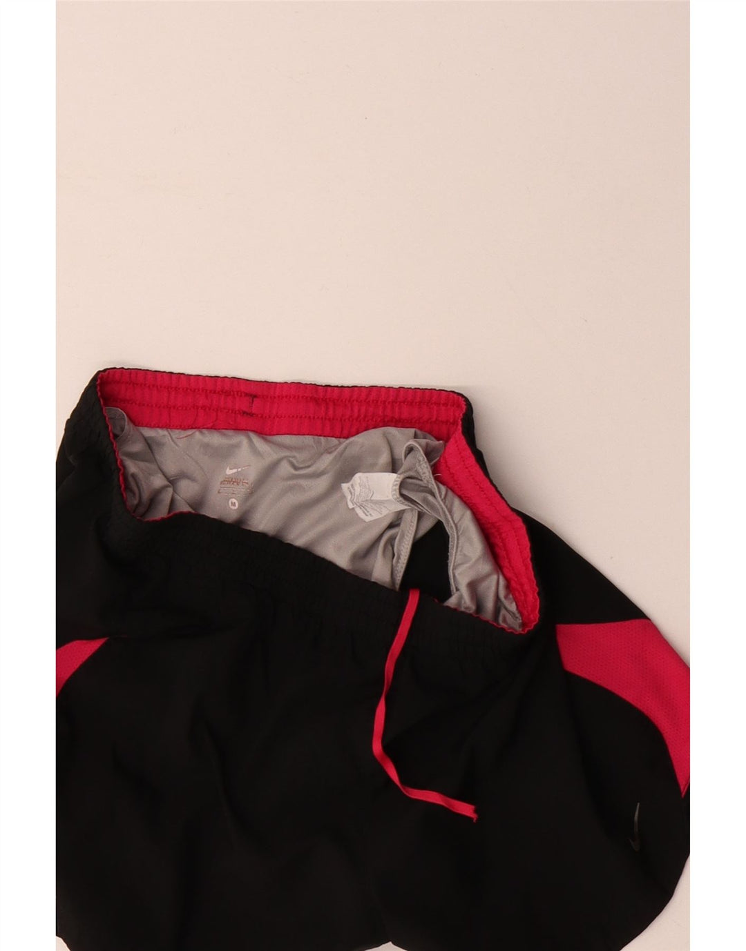 NIKE Damen-Sportshorts UK 14 Mittelschwarzes Colourblock-Polyester