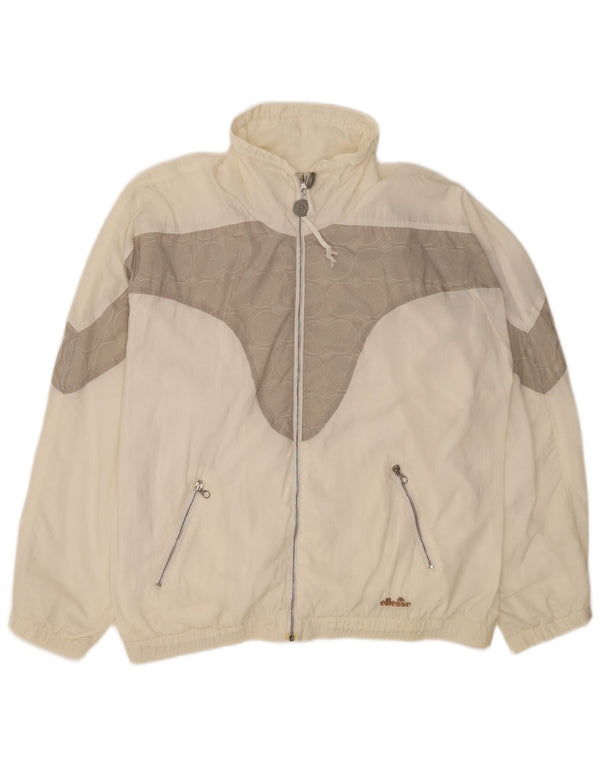 Ellesse Damen-Trainingsanzugoberteil, Jacke, UK 18, XL, Weiß, Farbblock