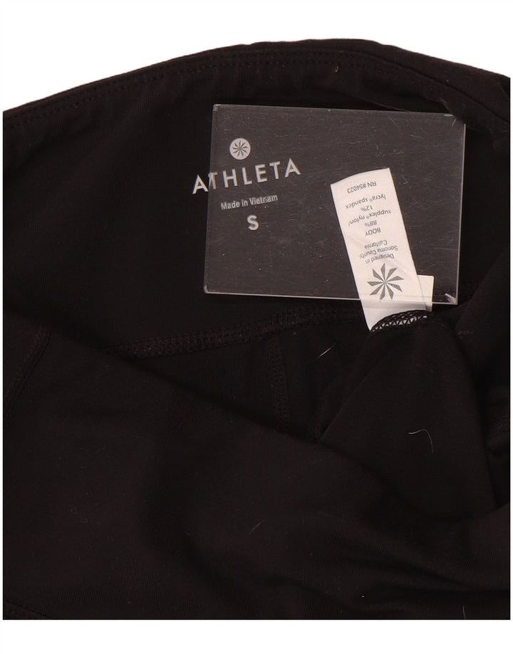 ATHLETA Damen Capri-Leggings UK 10 Small Schwarz Nylon