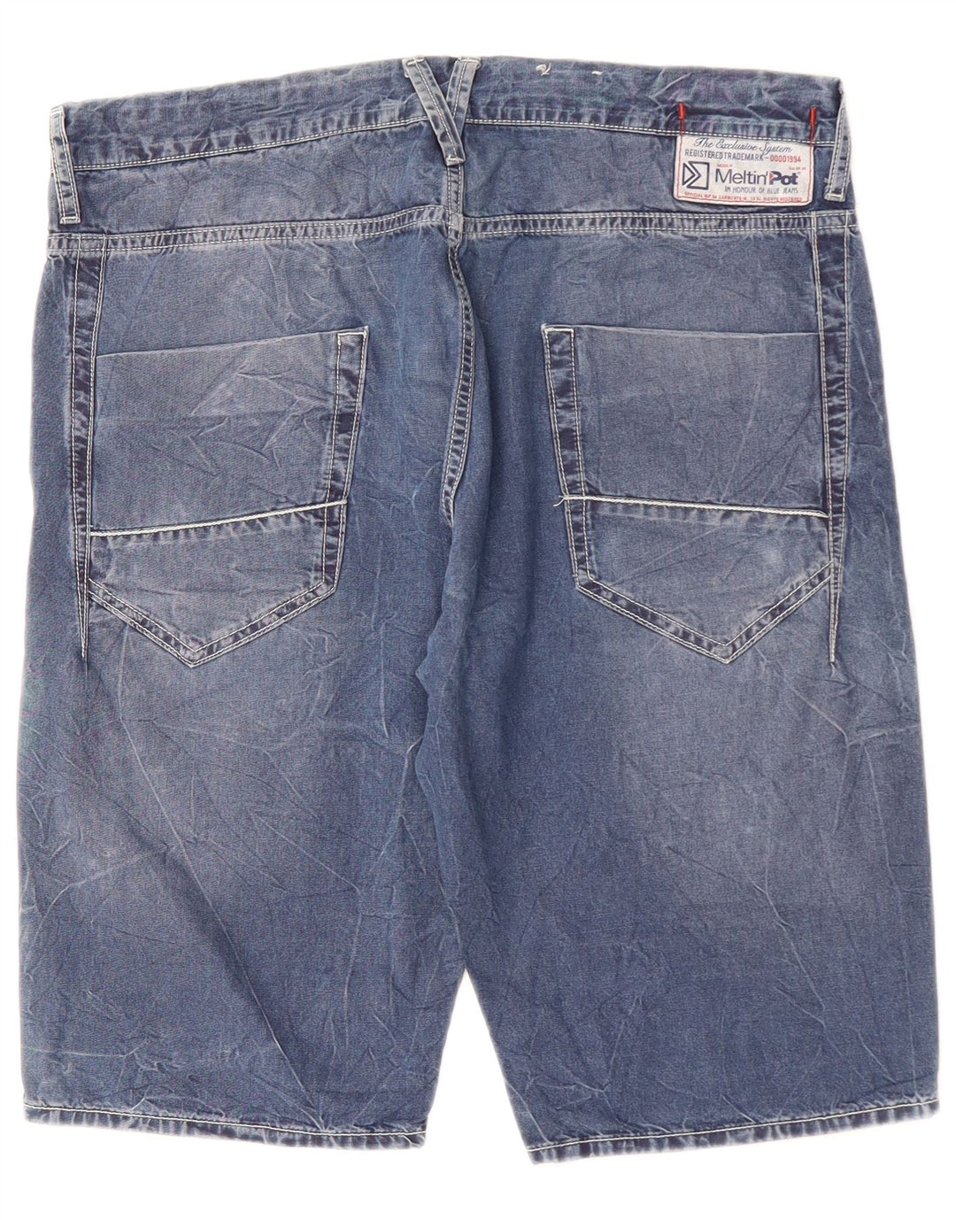 Meltin' Pot Herren-Jeansshorts W36, Größe L, Blau, Baumwolle