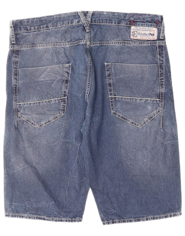 Meltin' Pot Herren-Jeansshorts W36, Größe L, Blau, Baumwolle