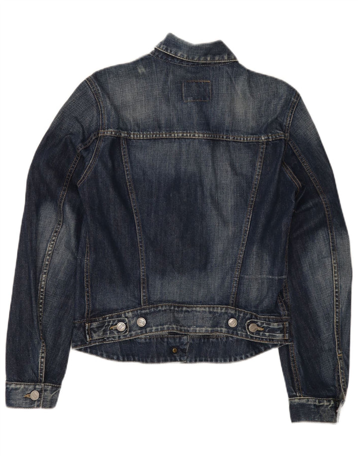 Gas Damen Jeansjacke UK 12 Medium Marineblau Baumwolle