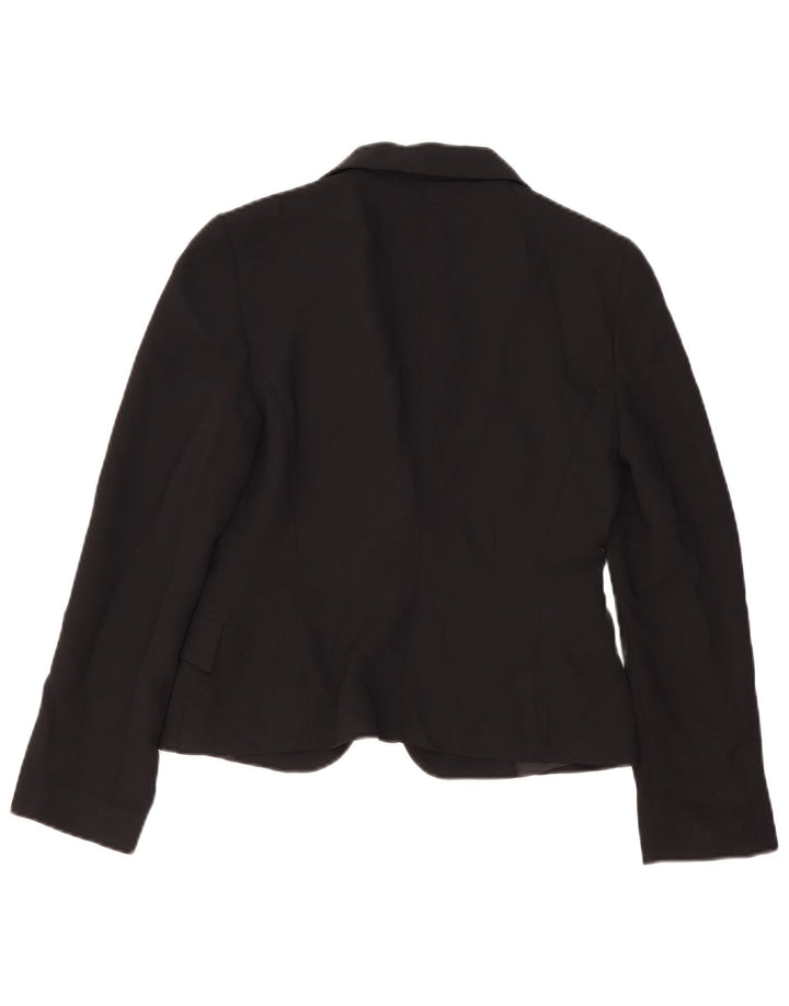 Zara Damen 1-Knopf-Blazerjacke EU 38 Mittelschwarzes Polyester
