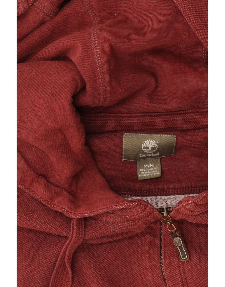Timberland Herren-Kapuzenpullover mit normaler Passform und Reißverschluss, mittleres Burgunderrot
