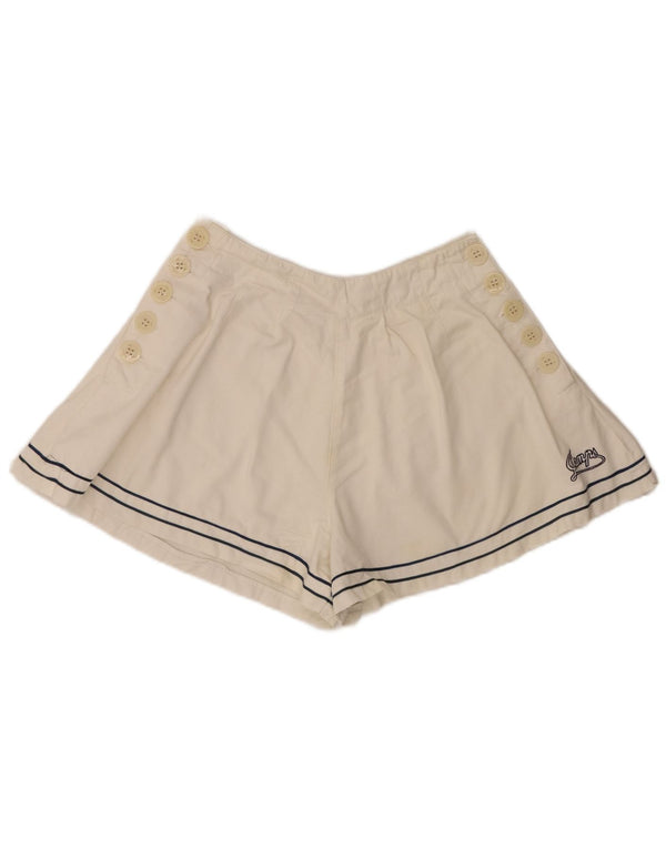 Vintage Damen Casual Shorts Medium W28 Off White Baumwolle