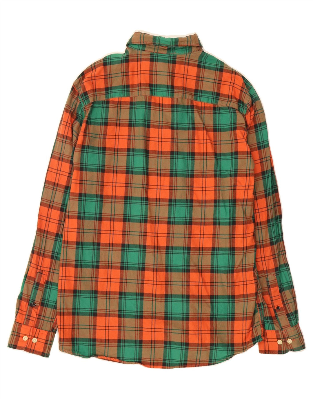 JACK & JONES Mens Flannel Shirt Large Orange Check Cotton Vintage Jack & Jones and Second-Hand Jack & Jones from Messina Hembry 