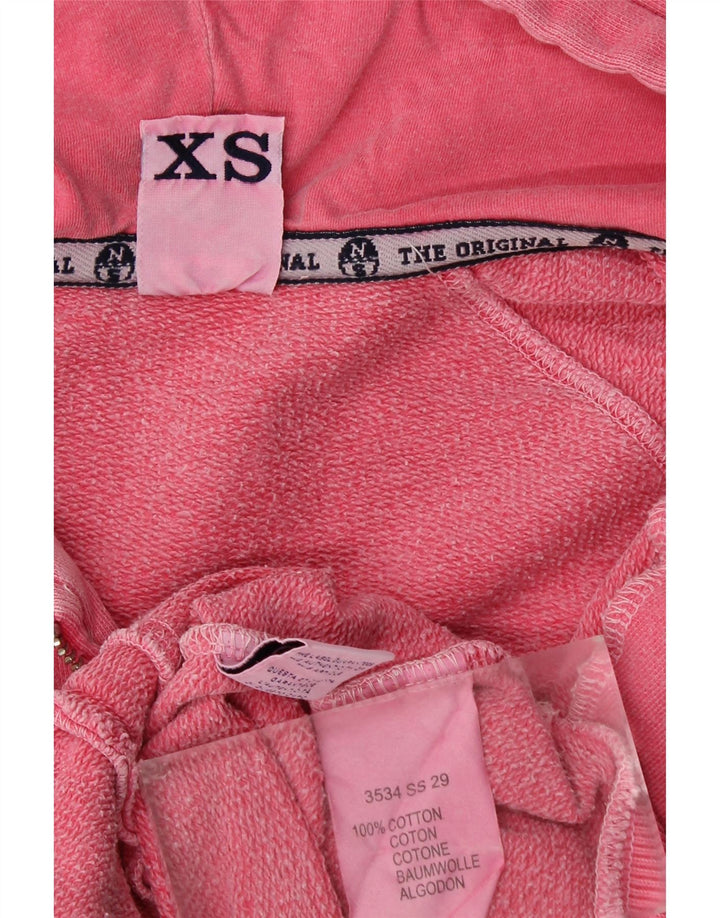NORTH SAILS Damen Zip Hoodie Pullover UK 6 XS Rosa Baumwolle