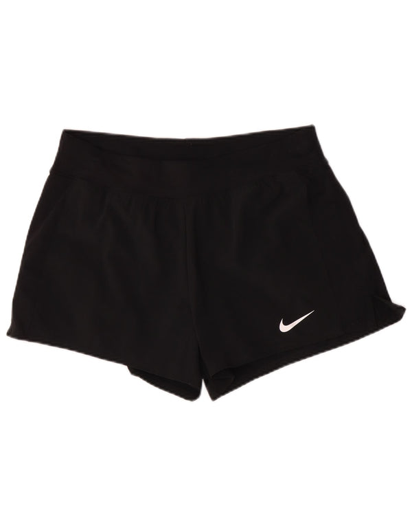 Nike Damen Dri Fit Sport Shorts UK 12 Medium Schwarz Polyester