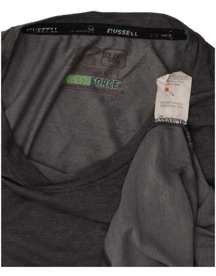 RUSSELL ATHLETIC Herren T-Shirt Top UK 46/48 XL Grau Polyester