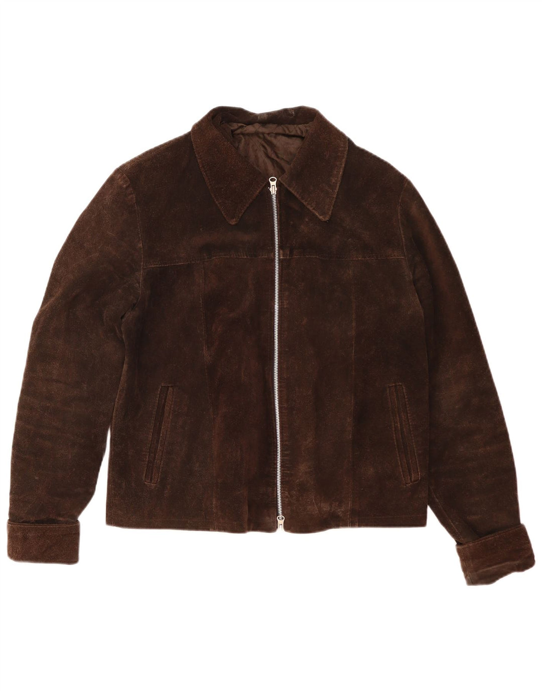 Vintage Herren Wildlederjacke IT 48 Mittelbraunes Leder