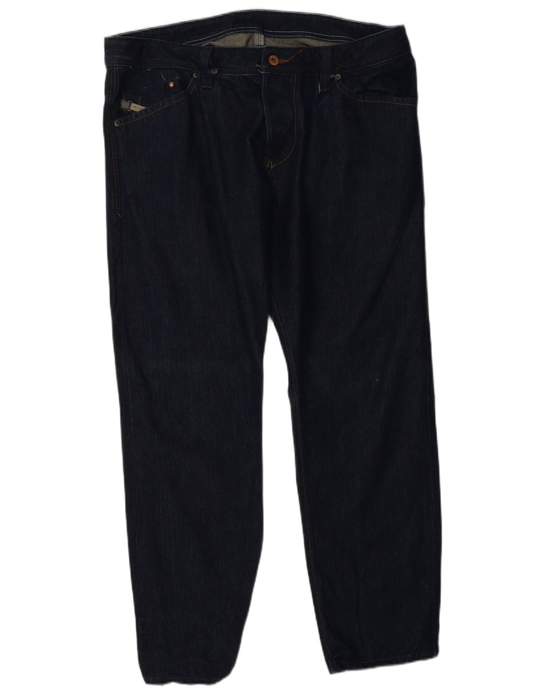 DIESEL Herren Straight Jeans W34 L28 Marineblaue Baumwolle