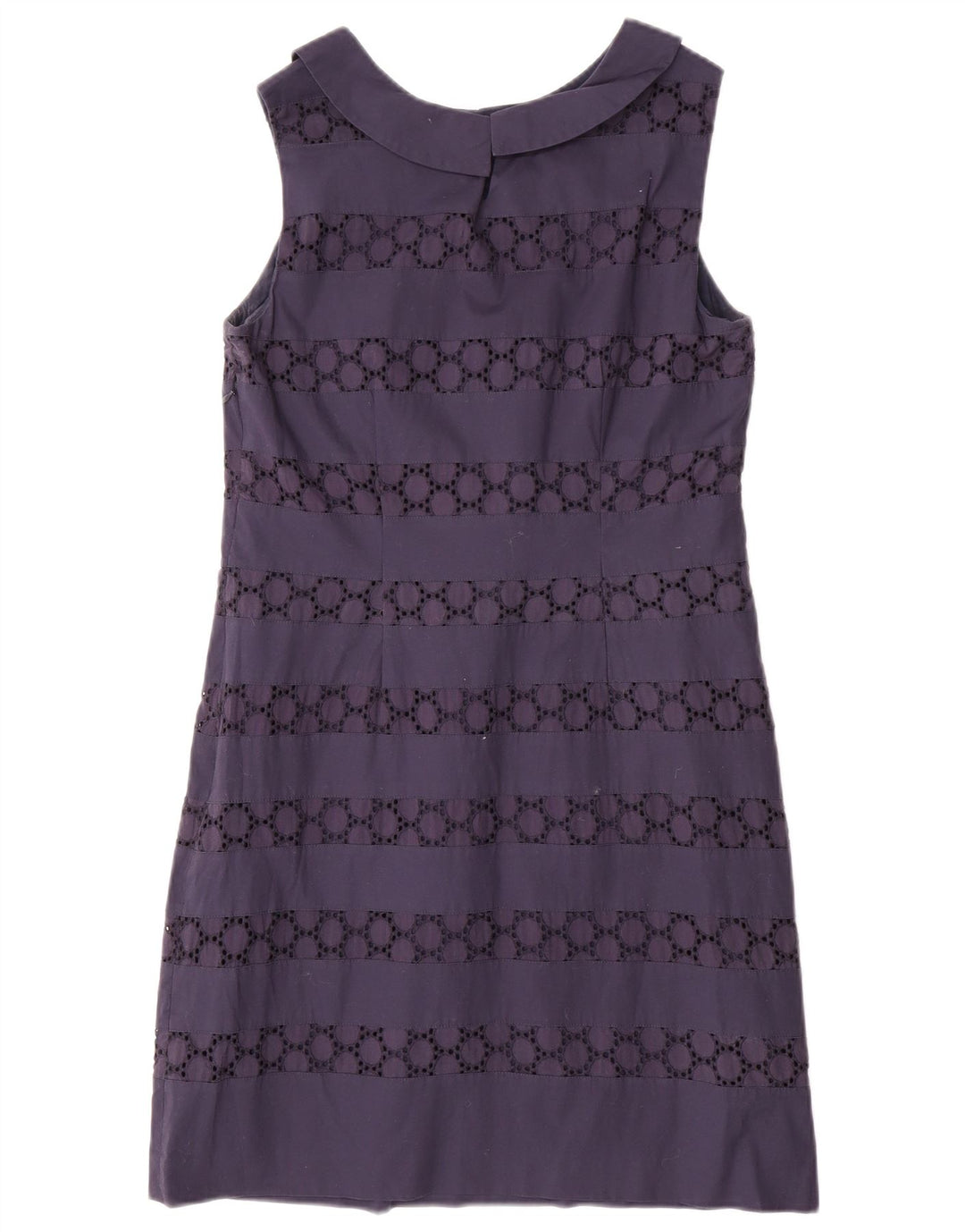 BODEN Womens Sleeveless Shift Dress UK 12 Medium Navy Blue Spotted Cotton