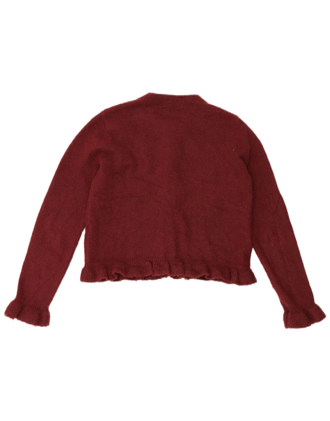 Zara Damen-Cardigan-Pullover UK 10 Small Burgund