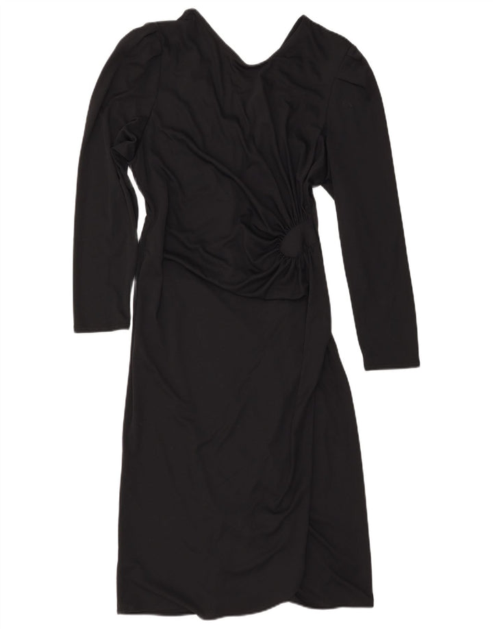 Vintage Damen Etuikleid IT 42 Mittelschwarzes Polyester