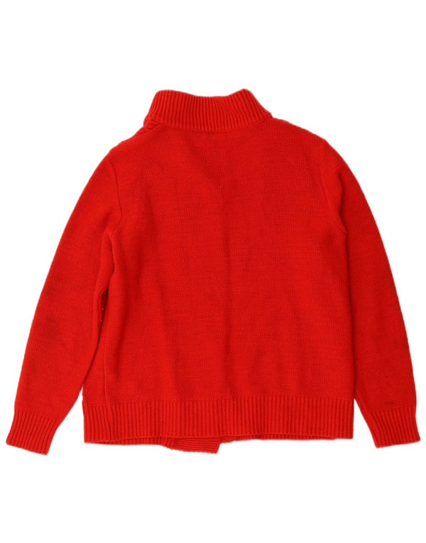 Vintage Damen Cardigan Pullover UK 12 Mittelrot Acryl