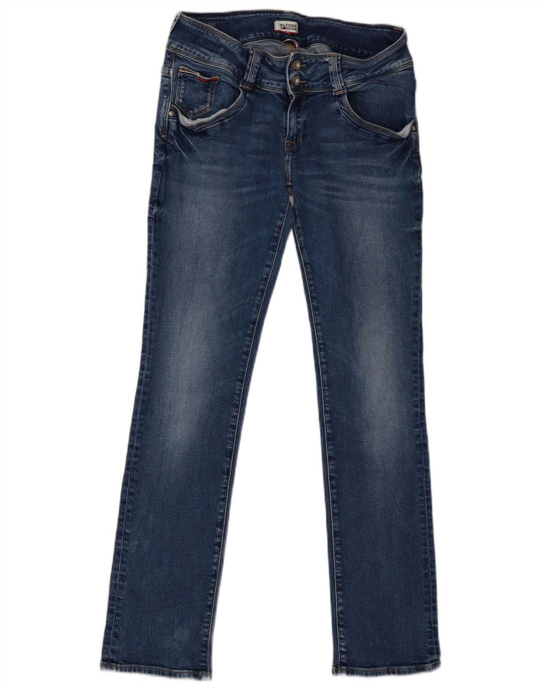 Tommy Hilfiger Damen Slim Jeans W28 L29 Blaue Baumwolle