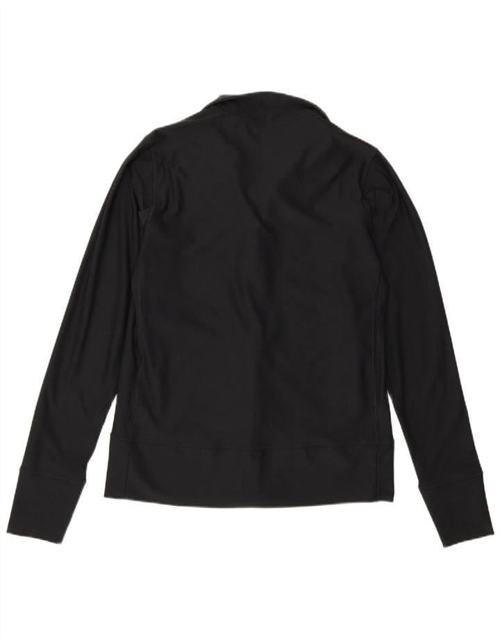 Nike Damen-Trainingsanzug-Oberteiljacke UK 12 Mittelschwarzes Polyester