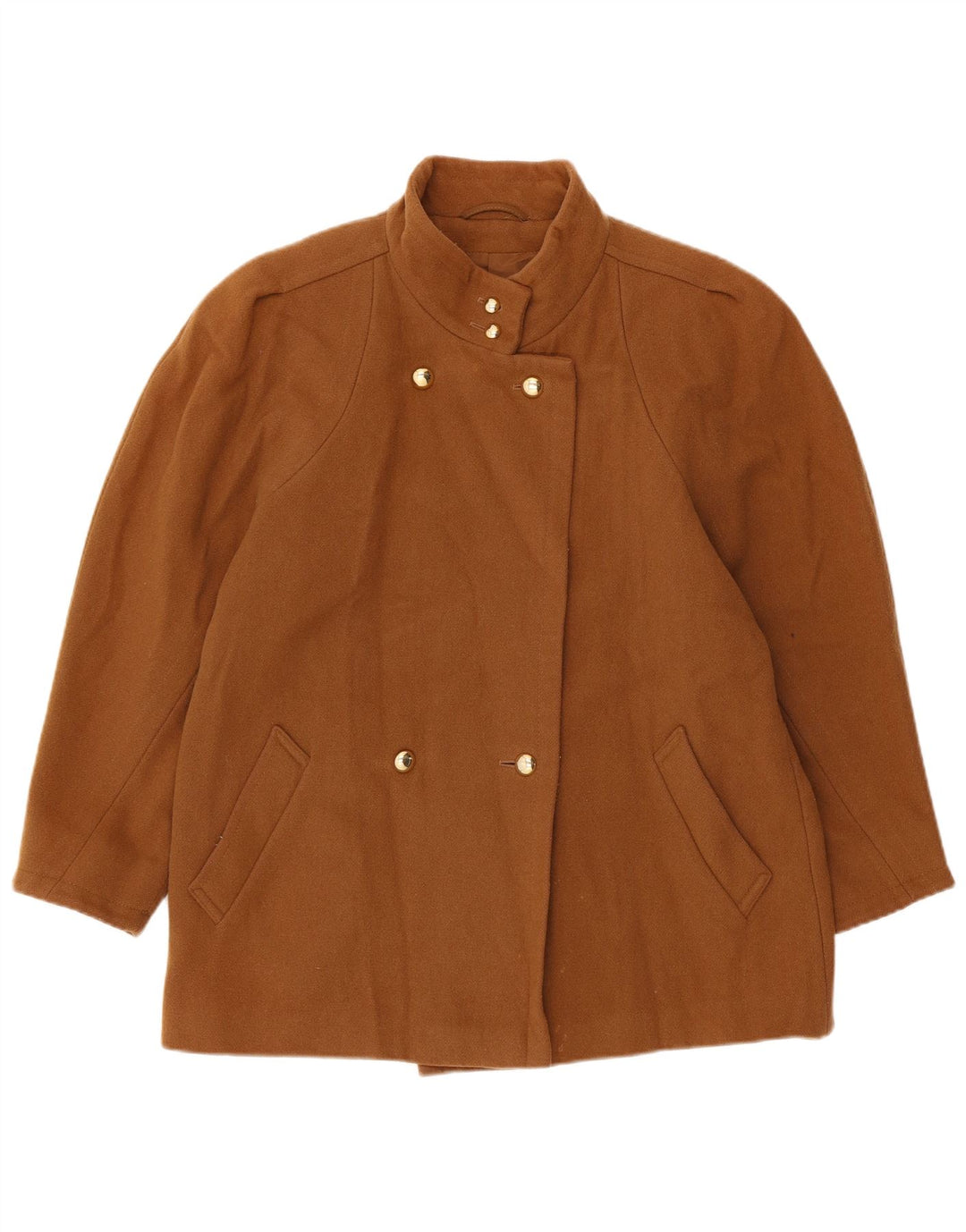 St Michael Damen Zweireihige Jacke UK 14 Große Beige Wolle