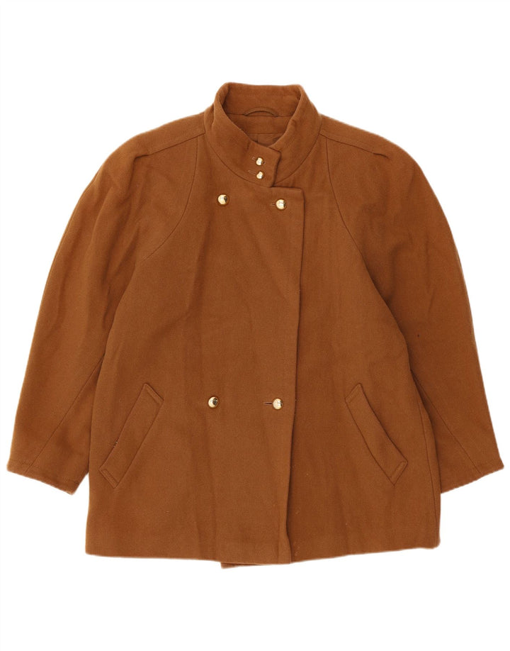 St Michael Damen Zweireihige Jacke UK 14 Große Beige Wolle