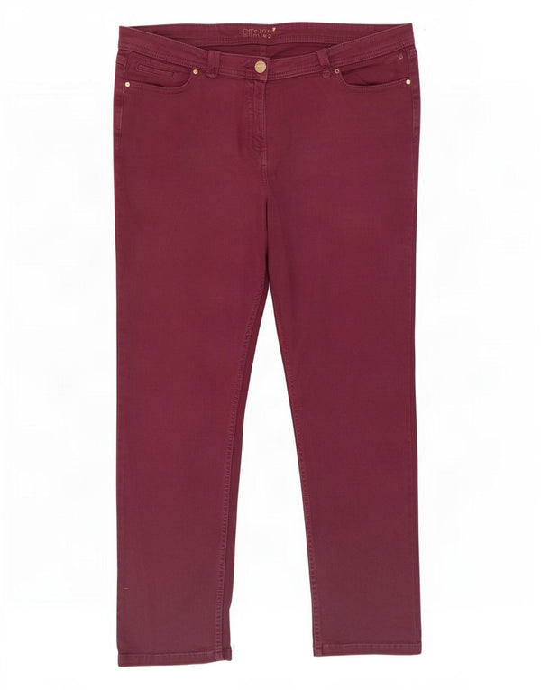 Marks & Spencer Damen Per Una Slim Jeans UK 16 Large W34 L27 Burgunderrot