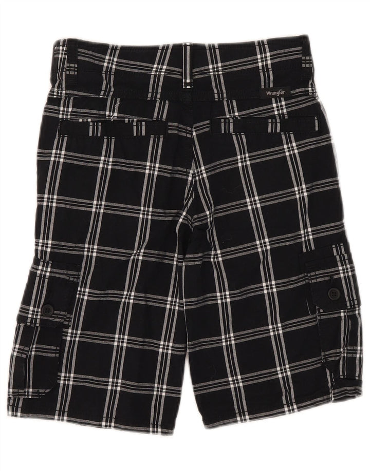 Wrangler Jungen-Cargoshorts, 9–10 Jahre, W25, schwarz karierte Baumwolle