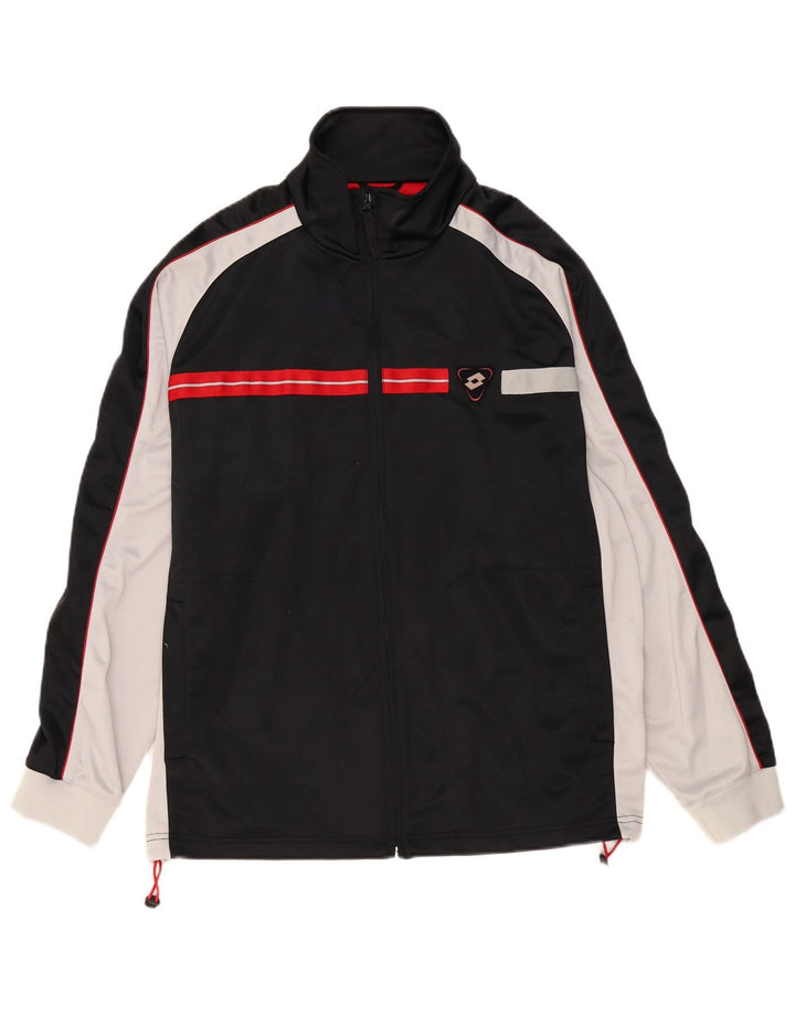 Lotto Herren-Trainingsanzug-Oberteil, Jacke, XL, Schwarz, Colourblock-Polyester