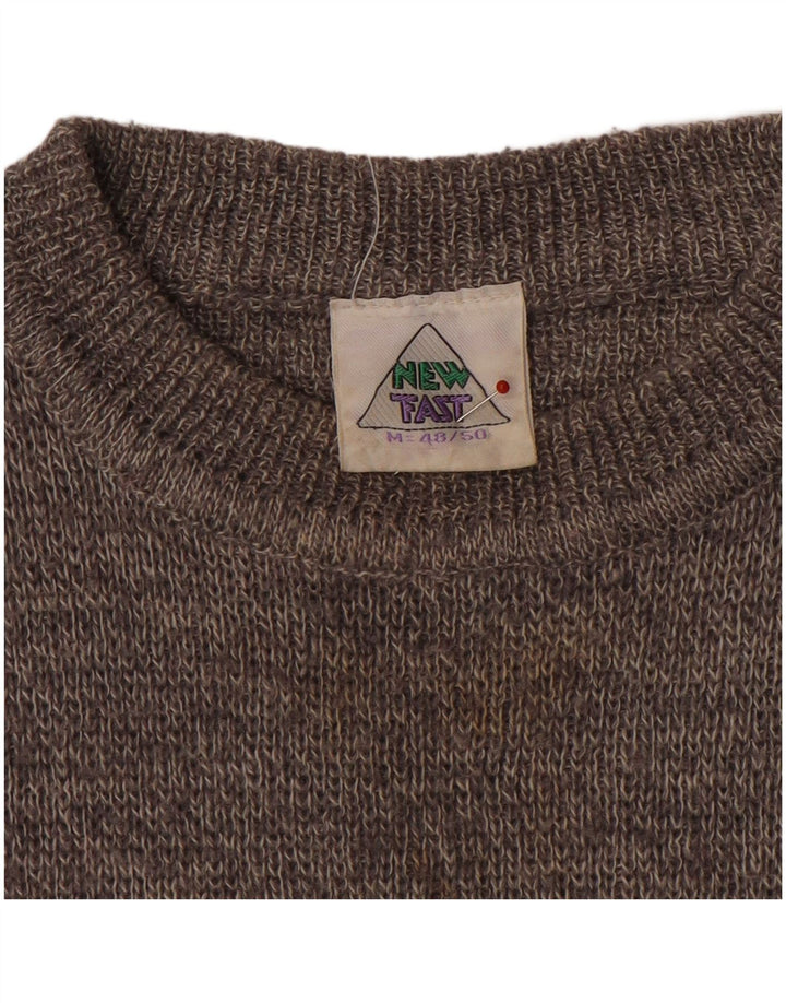 Neuer Fast Herren-Pullover mit Rundhalsausschnitt, EU 48/50, mittelgrau gestreiftes Acryl