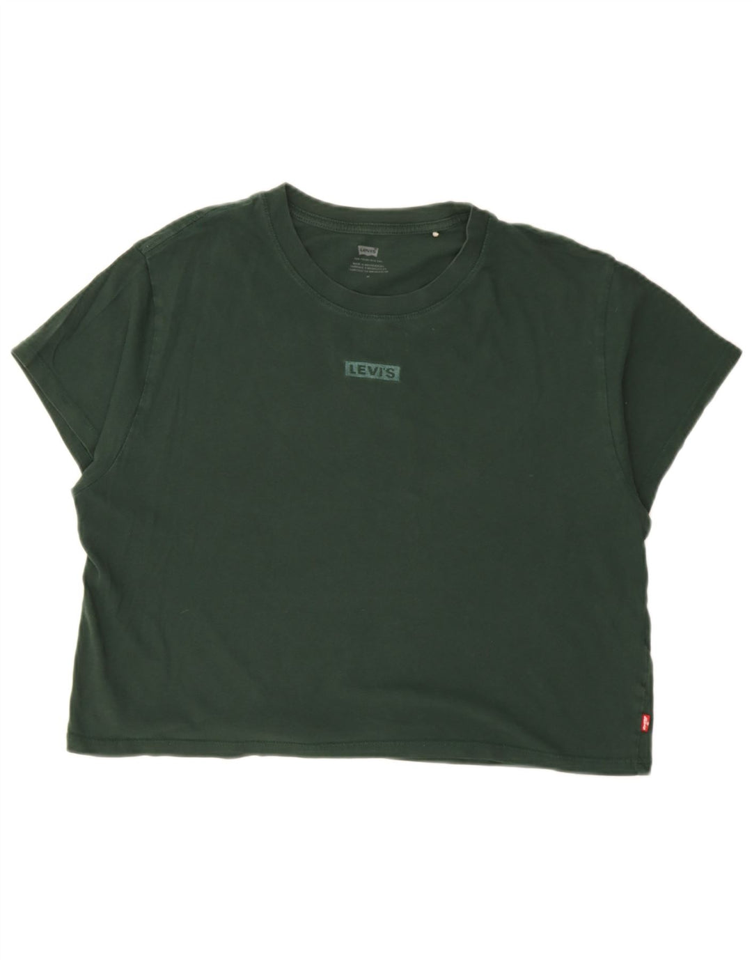 Levi's Damen Crop T-Shirt Top UK 14 Mittelgrün