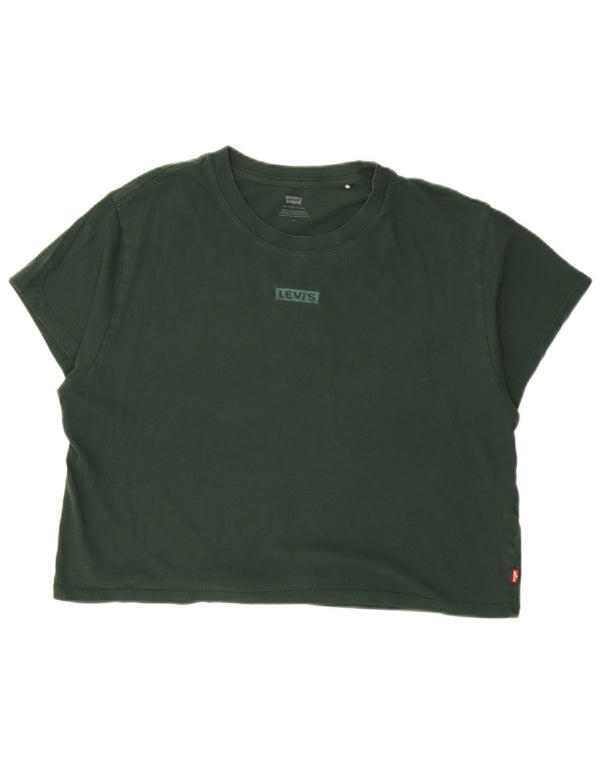 Levi's Damen Crop T-Shirt Top UK 14 Mittelgrün
