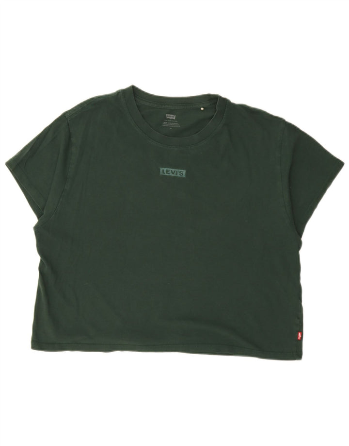 Levi's Damen Crop T-Shirt Top UK 14 Mittelgrün