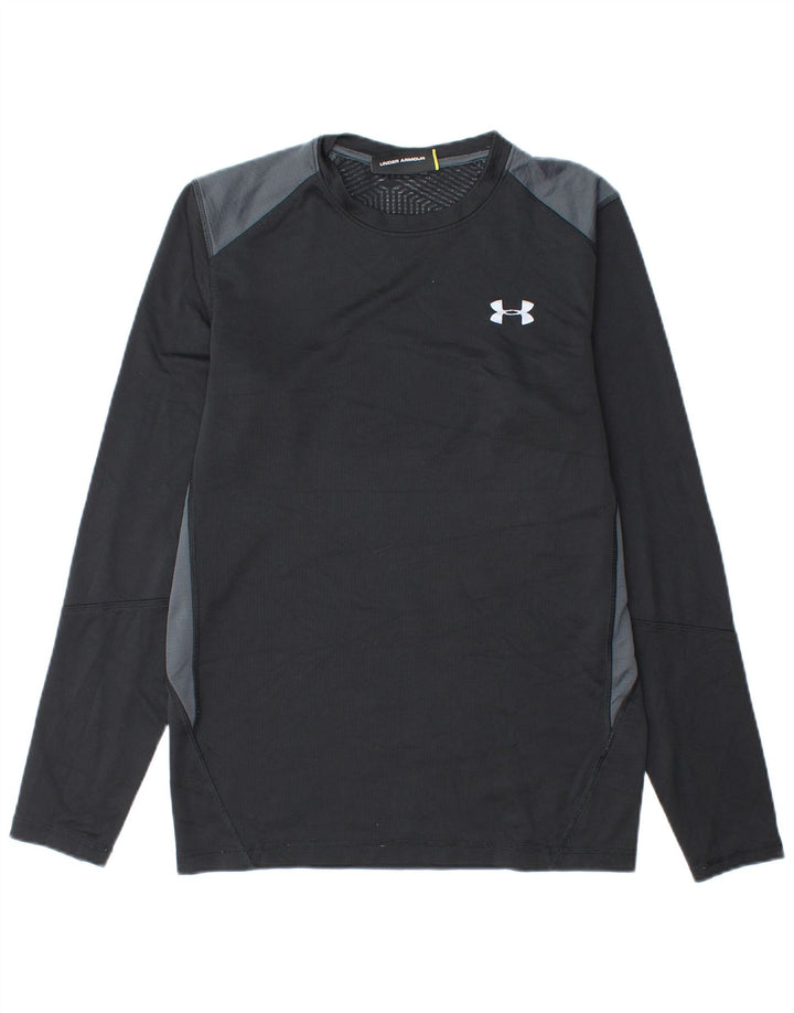 UNDER ARMOUR Herren-Oberteil, langärmelig, klein, Schwarz, Farbblock-Polyester