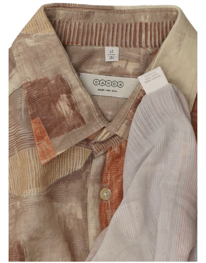 CANDA Herren-Kurzarmhemd, Größe 42 16 1/2, groß, mehrfarbig, Patchwork