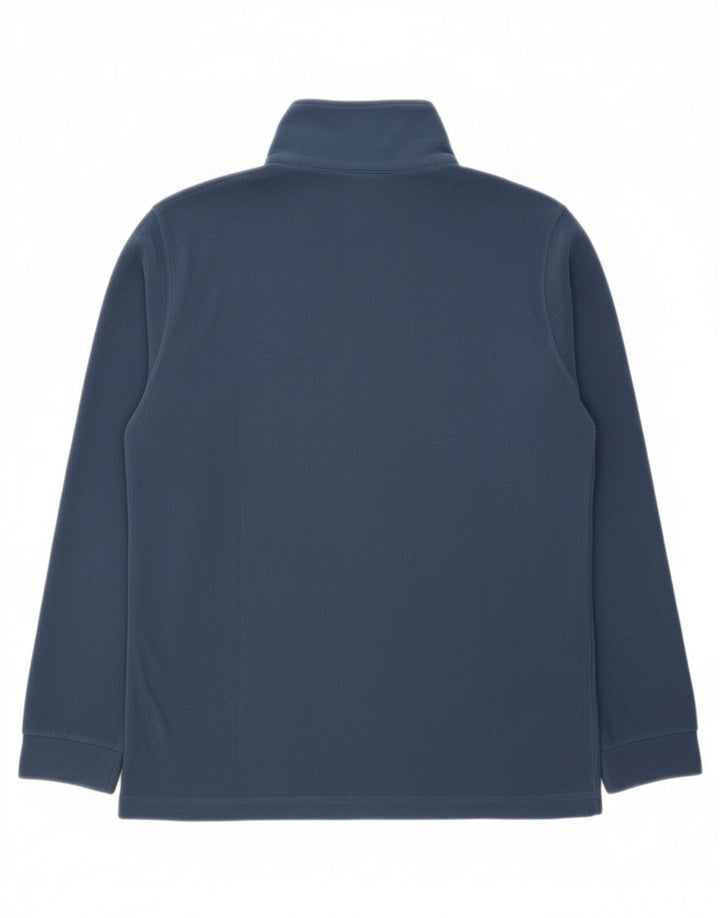 CHAMPION Mens Zip Neck Fleece Jumper Small Navy Blue Polyester