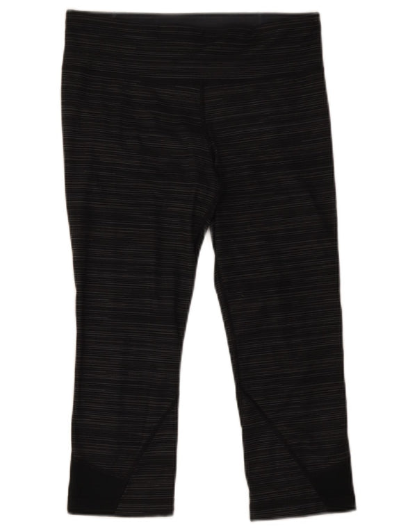 Under Armour Damen Capri-Leggings UK 10 Small Grau gestreift Polyester