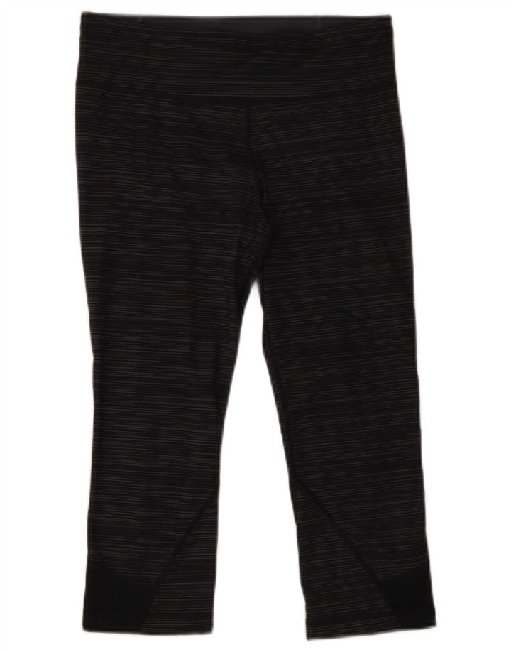 Under Armour Damen Capri-Leggings UK 10 Small Grau gestreift Polyester