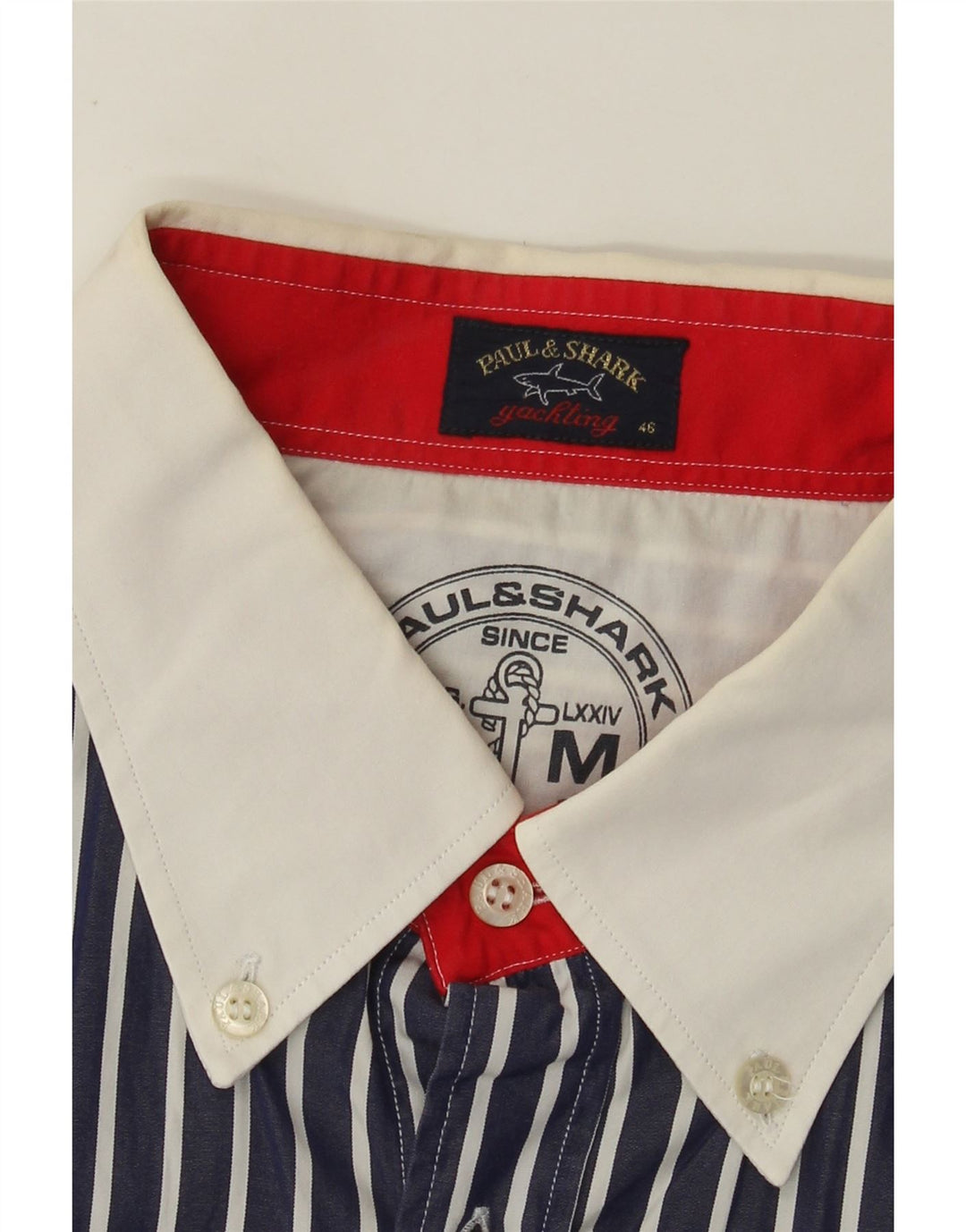 Paul & Shark Herren-Grafikhemd, Größe 46 2XL, Marineblau gestreift