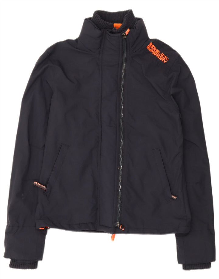 Superdry Damen The Windcheater Graphic Regenjacke UK 12 Medium Marineblau