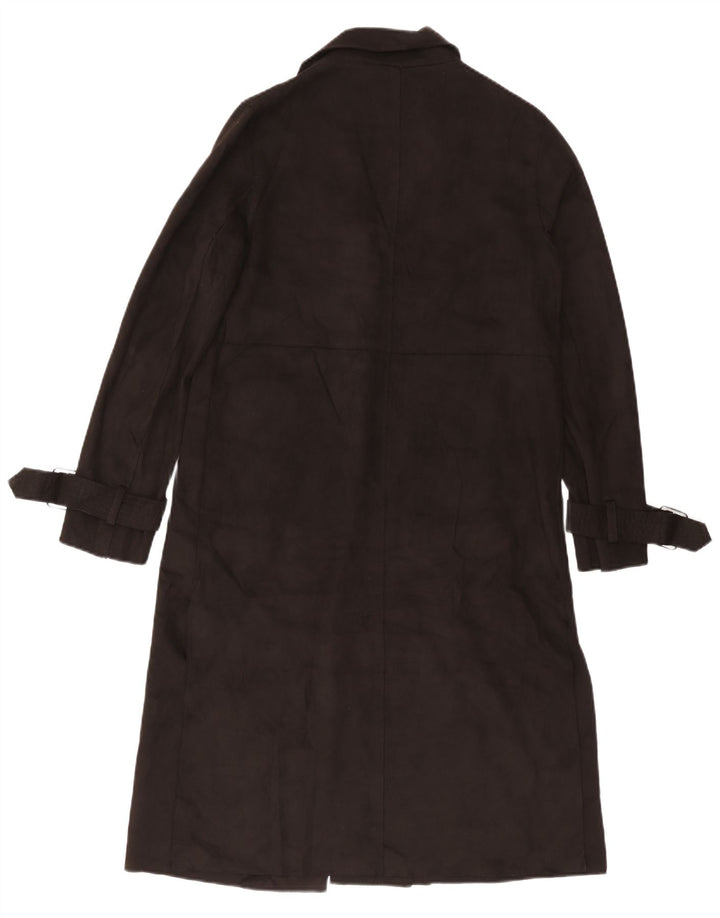 Zara Damen Basic Mantel UK 12 Medium Schwarz Polyester