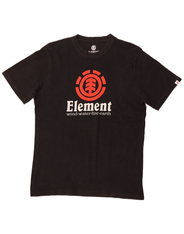 ELEMENT Herren-T-Shirt mit normaler Passform, Grafik, Größe L, Schwarz, Baumwolle