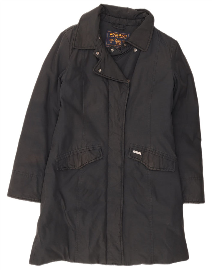 Woolrich Damen Wattierter Mantel UK 10 Small Schwarz Baumwolle