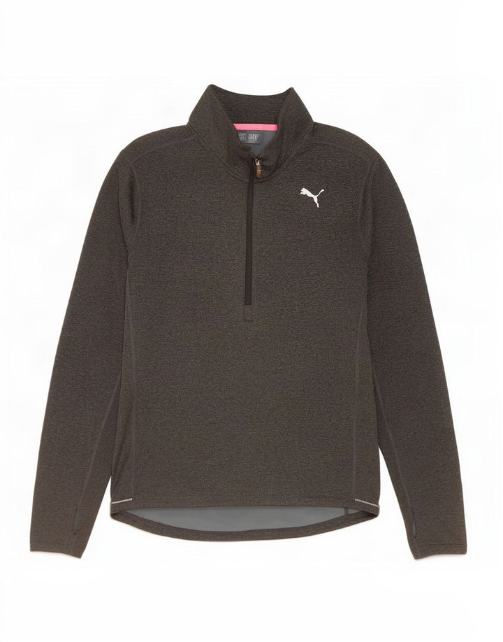Puma Damen-Pullover-Trainingsanzugoberteil mit Reißverschluss, UK 14, mittelgraues Polyester