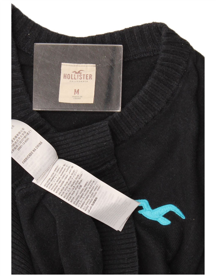 Hollister Herren-Pullover mit V-Ausschnitt aus mittelblauer Baumwolle