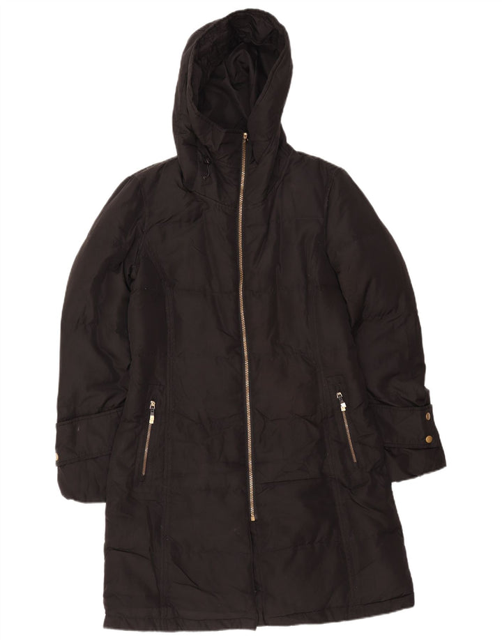Calvin Klein Damen Kapuzenmantel, gepolstert, UK 10, Größe S, Schwarz, Polyester