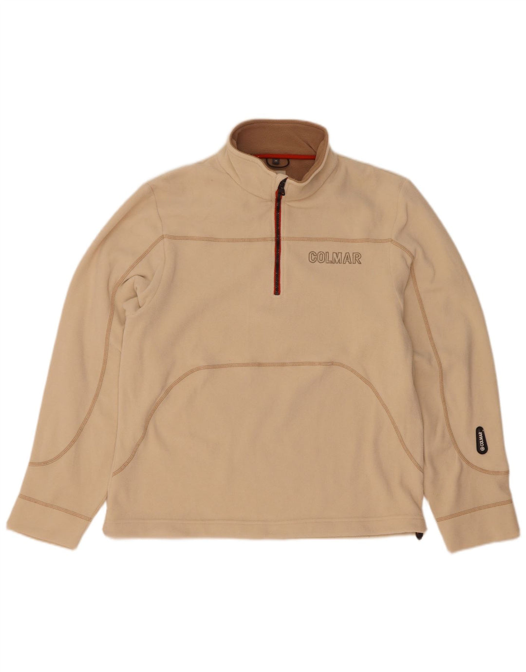 Colmar Herren-Fleecepullover mit Reißverschluss am Hals, mittelbeigefarbenes Polyester