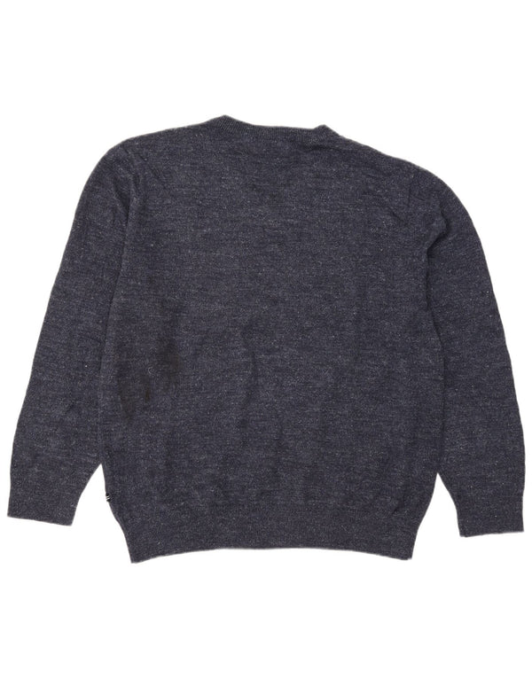 Nautica Herren-Pullover mit V-Ausschnitt, XL, marineblau gesprenkelte Baumwolle
