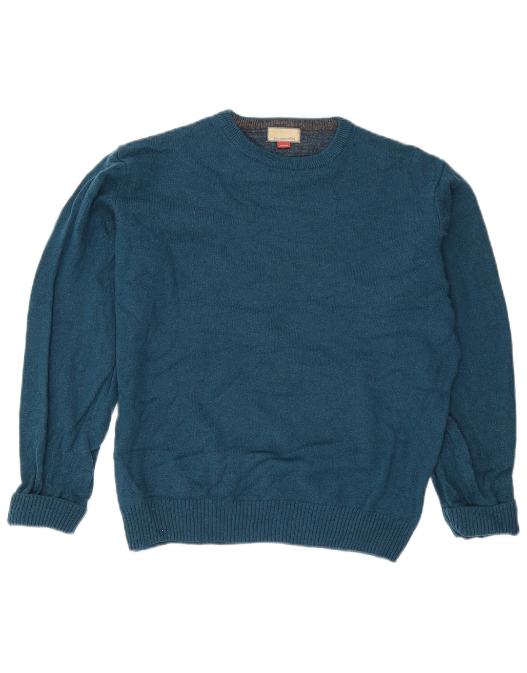 John Lewis Herren-Pullover mit Rundhalsausschnitt, Größe S, Blau, Merinowolle